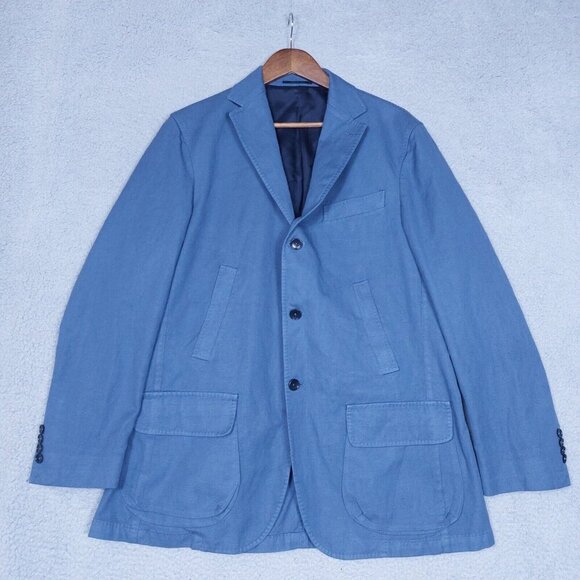Sid Mashburn Trail Blazer Men's 56R Blue Unstructured Sport Coat Classic Italy - Picture 1 of 16